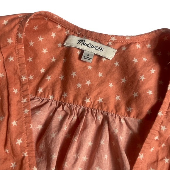 MADEWELL Tops - Madewell Small Orange White 100% Cotton Ladies Cute‎ Top